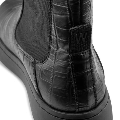 WODEN Hannah Croco Boots 020 Black