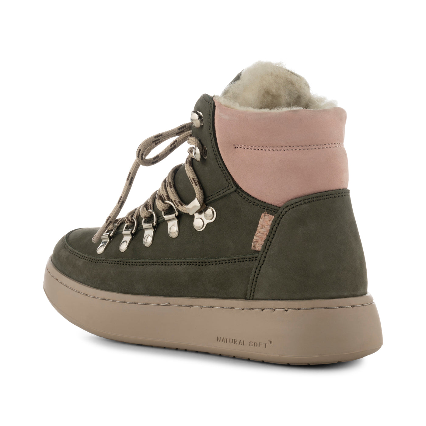 WODEN Iris Nubuck  Boots 790 Green/Rose