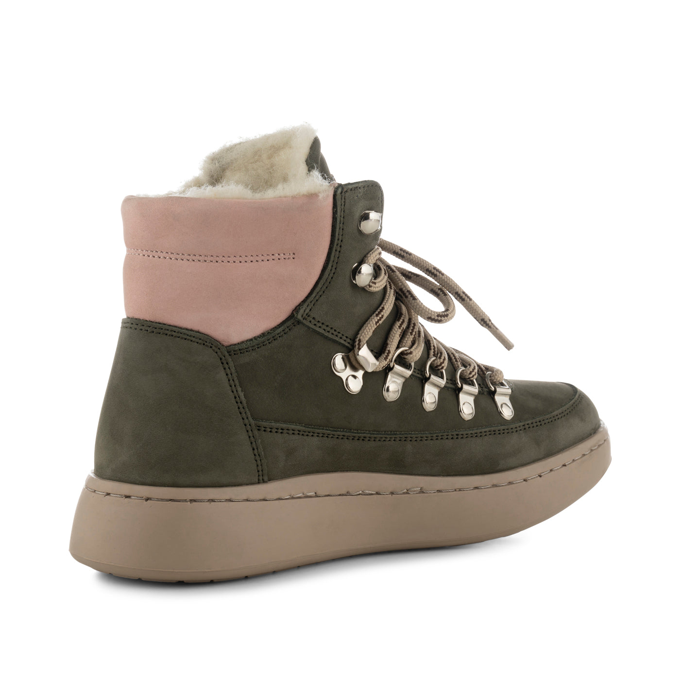 WODEN Iris Nubuck  Boots 790 Green/Rose