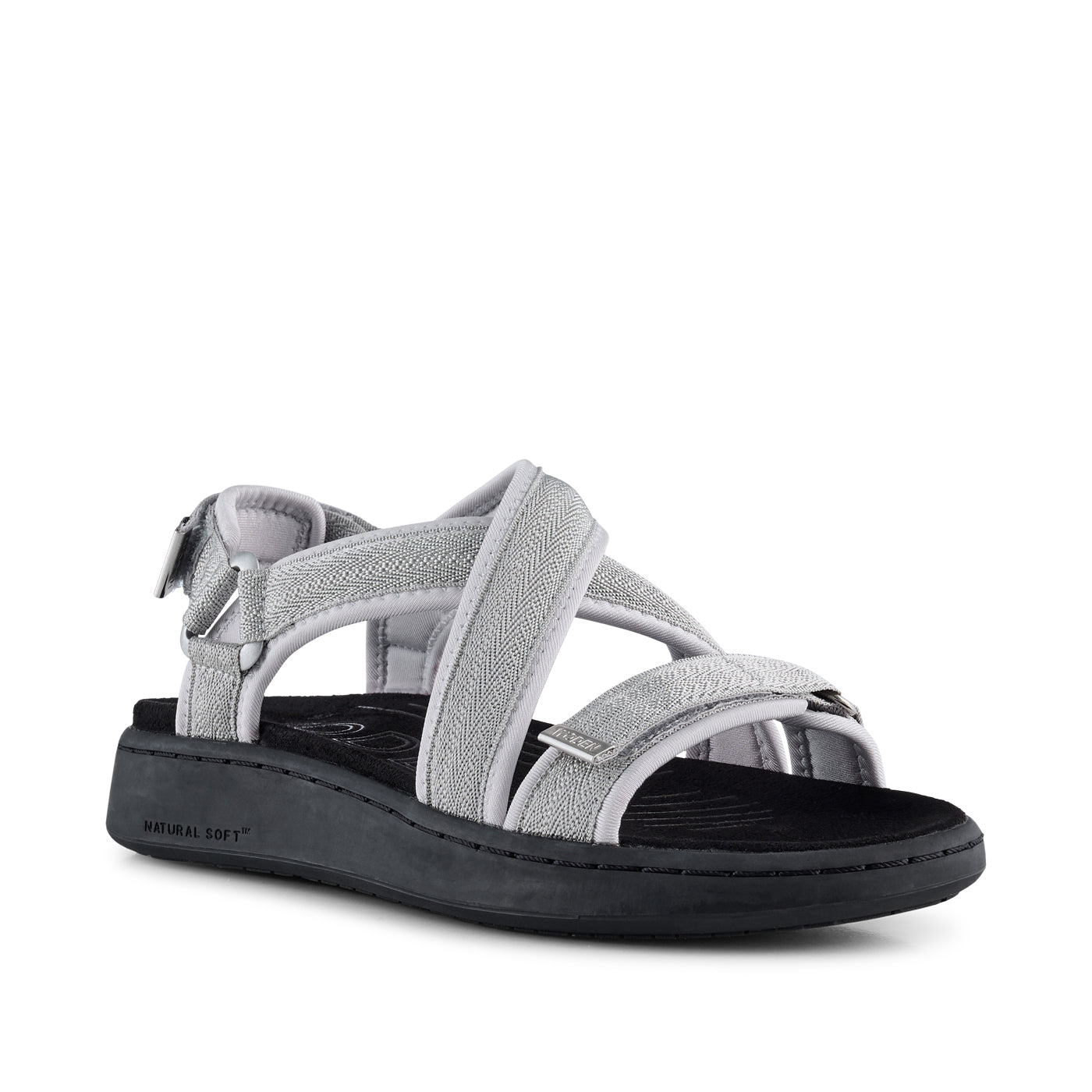 WODEN Line Cross Sandals 039 Silver