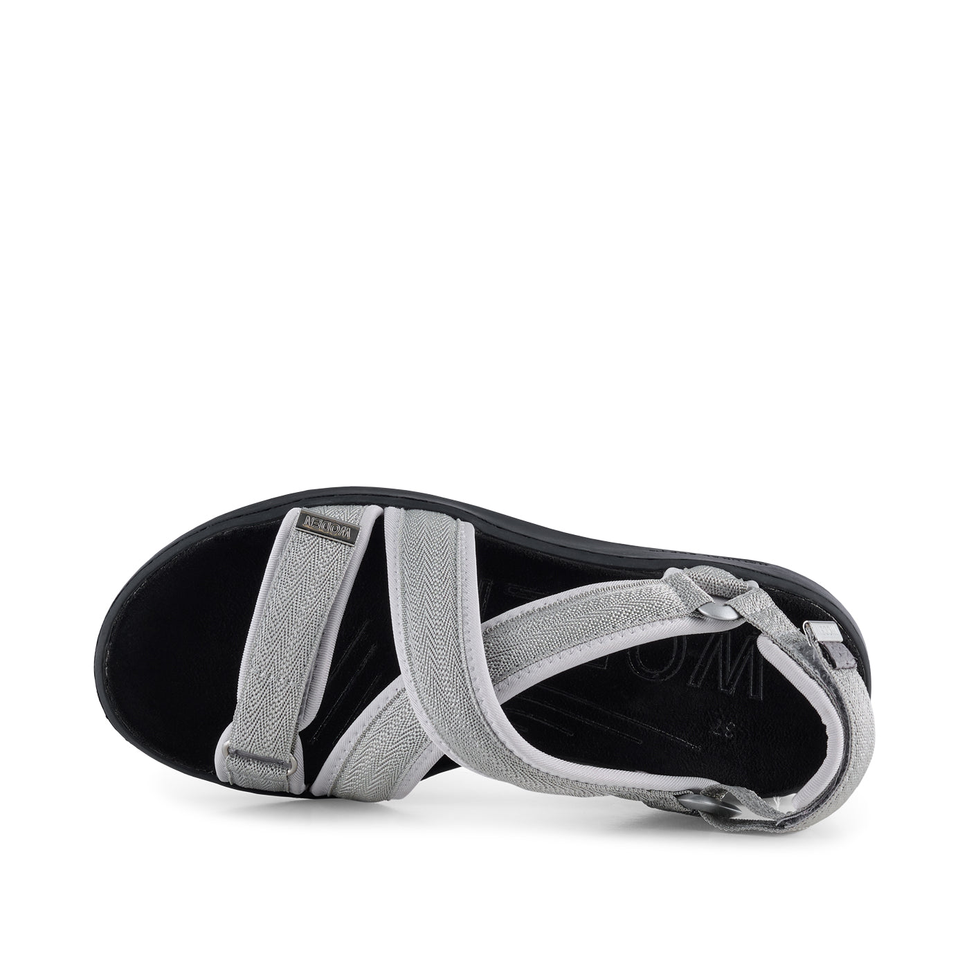 WODEN Line Cross Sandals 039 Silver