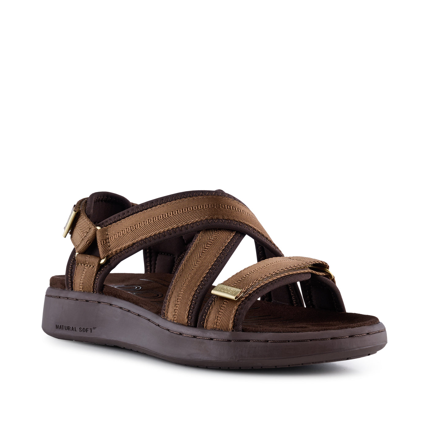 WODEN Line Cross Sandals 069 Latte