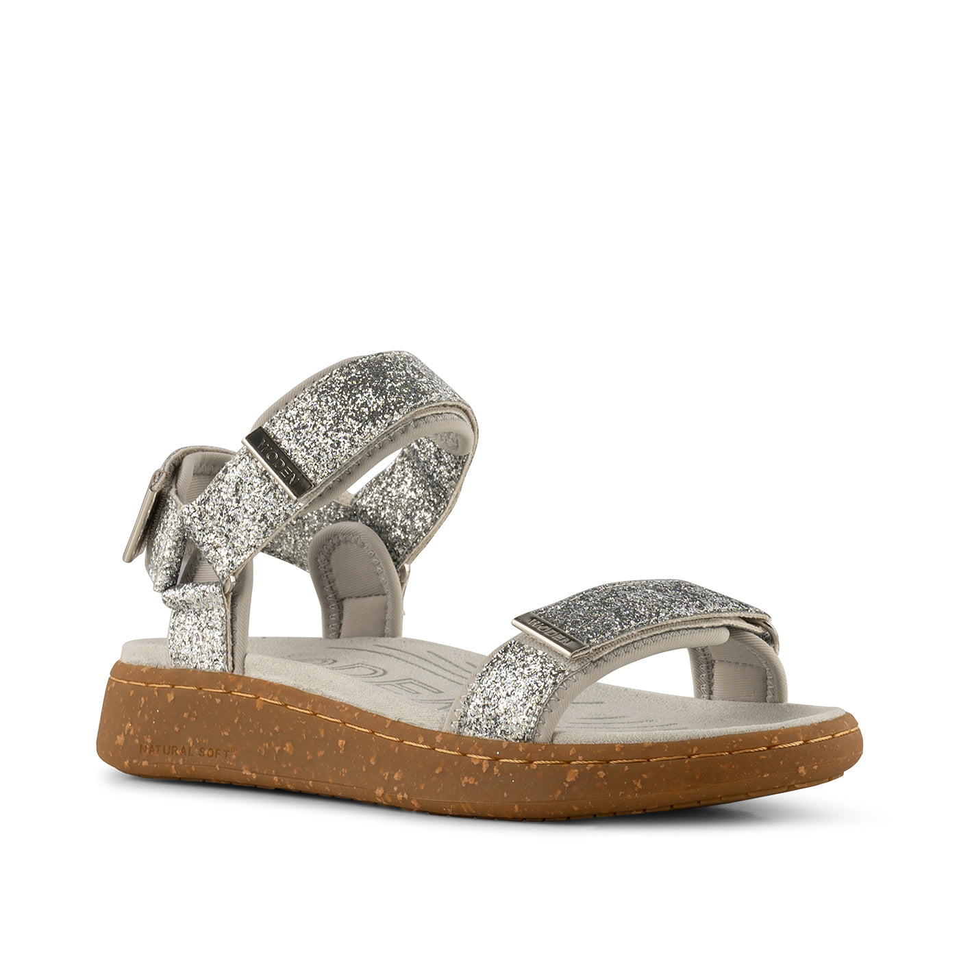 WODEN Line Glitter Sandals 039 Silver