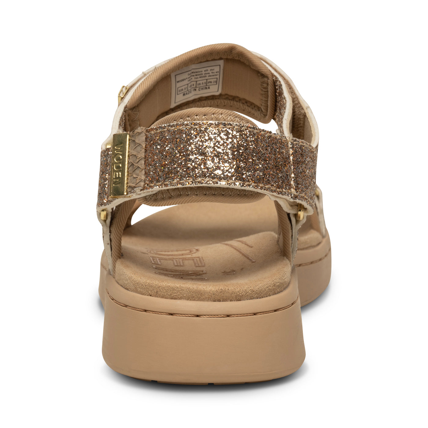 WODEN Line Glitter Sandals 852 Coffee Cream