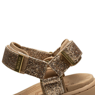 WODEN Line Glitter Sandals 852 Coffee Cream