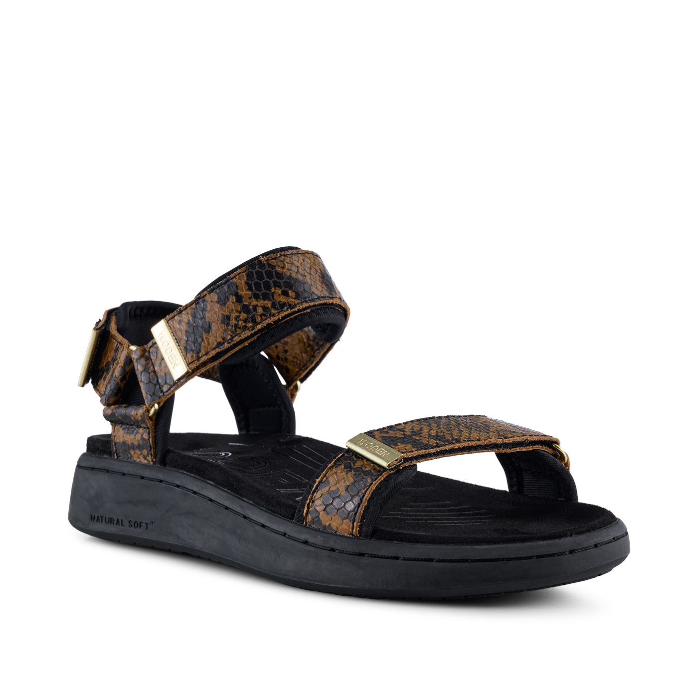 WODEN Line Snake Sandals 085 Brown Snake