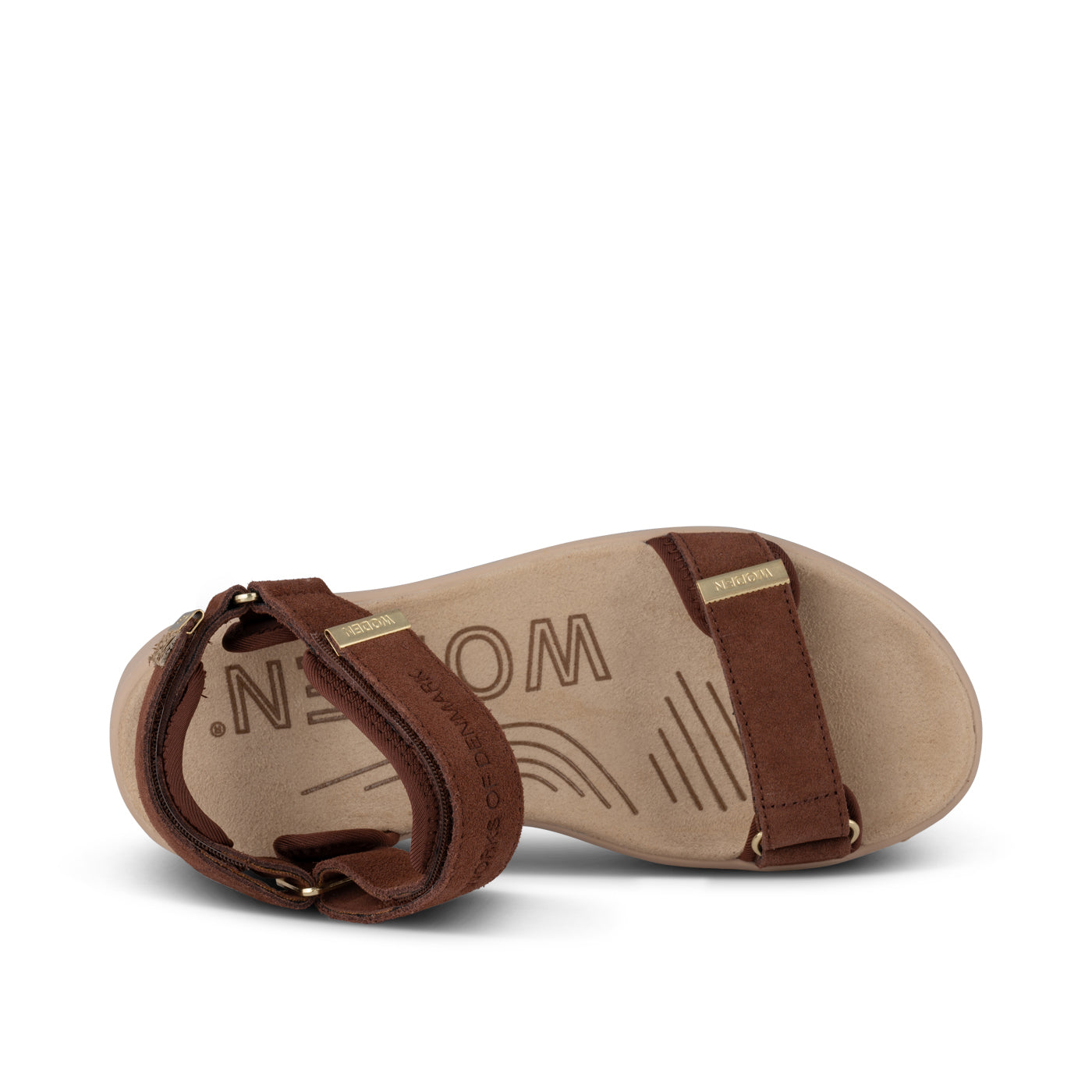 WODEN Line Suede Sandals 312 Sepia