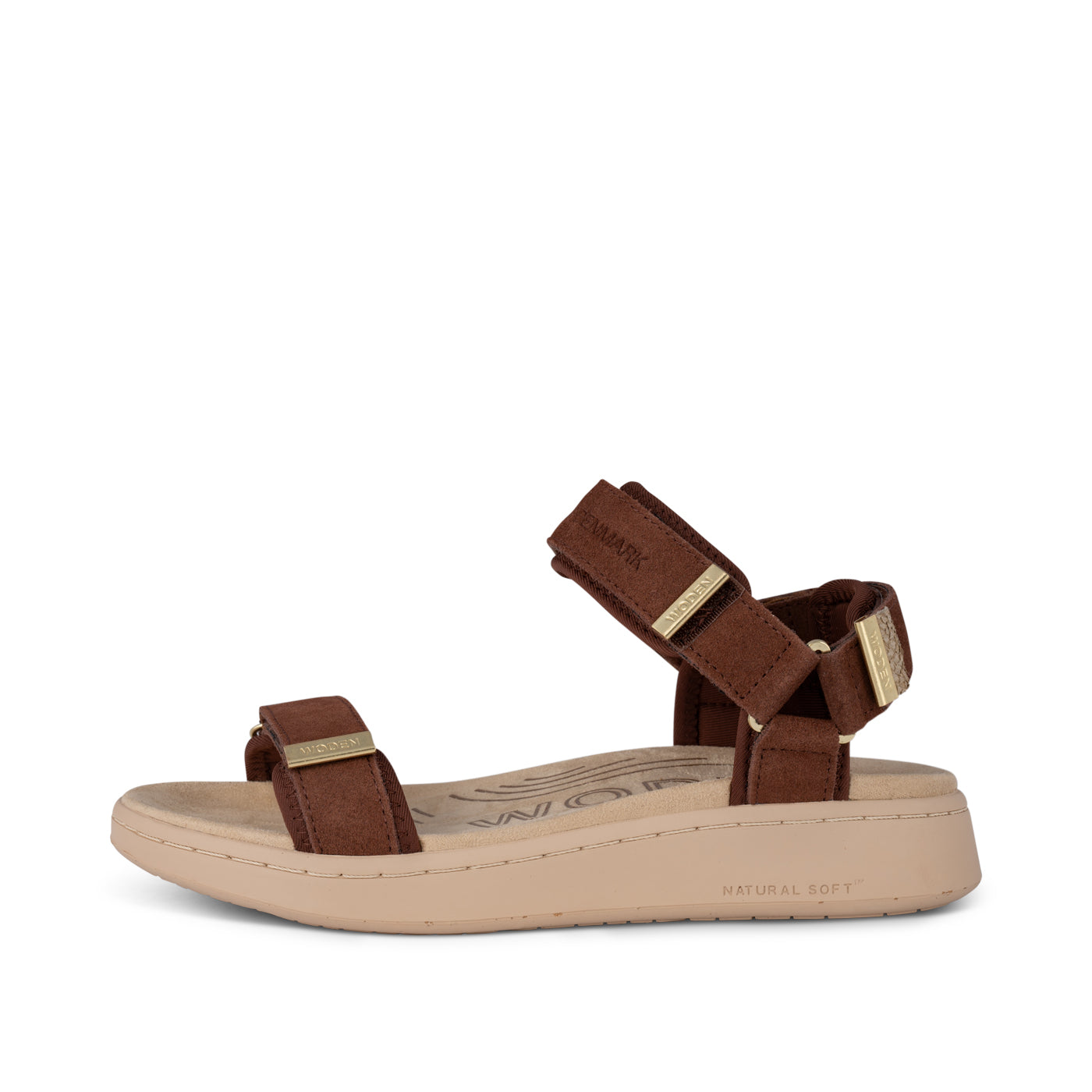 WODEN Line Suede Sandals 312 Sepia