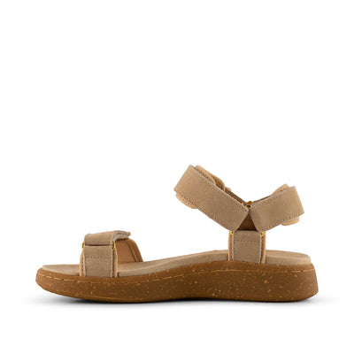 WODEN Line Suede Sandals 705 Beige