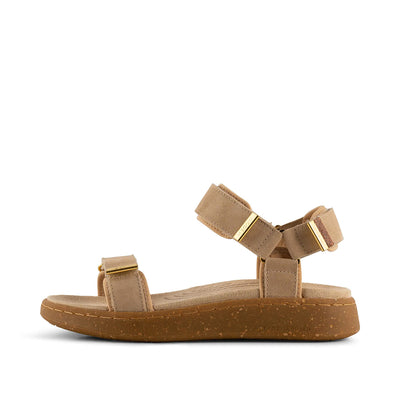 WODEN Line Suede Sandals 705 Beige