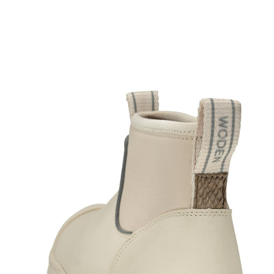 WODEN Magda Low Waterproof Reflective Rubber Boots 813 Ivory