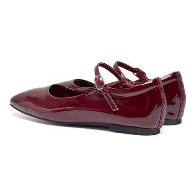 WODEN STB WOMENS Maya Patent Ballerina 248 Cherry