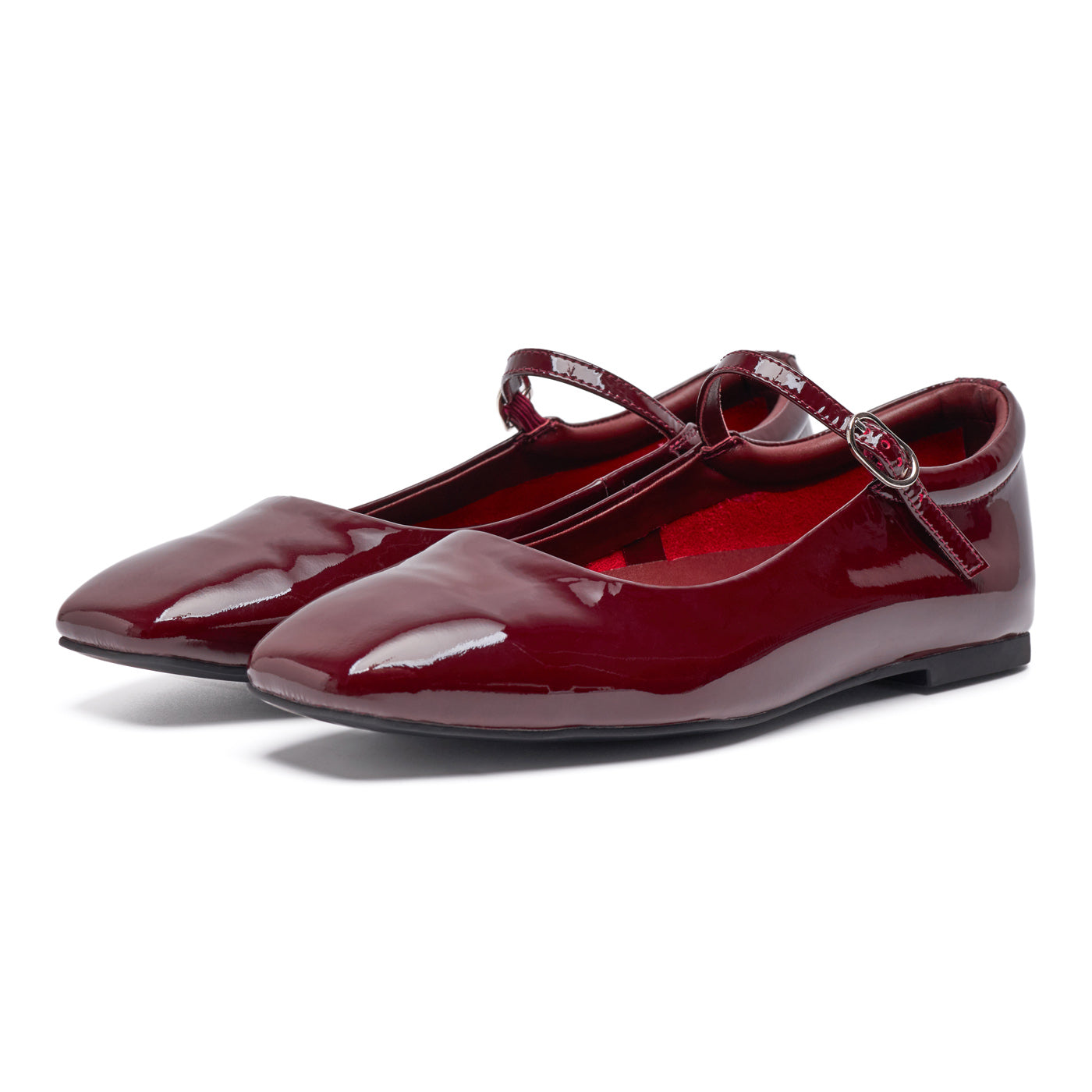 WODEN STB WOMENS Maya Patent Ballerina 248 Cherry