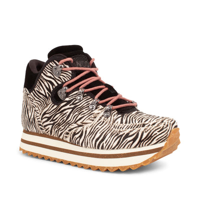 WODEN Mille Animal Plateau Boots 082 Zebra