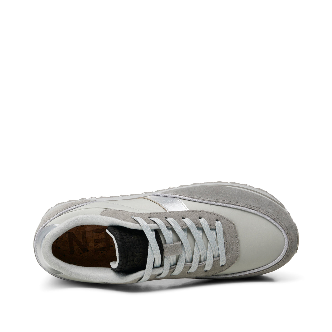 WODEN Nellie II Metallic Plateau Sneakers 049 Sea Fog Grey