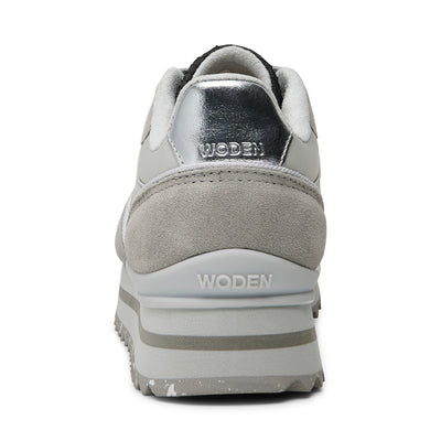 WODEN Nellie II Metallic Plateau Sneakers 049 Sea Fog Grey