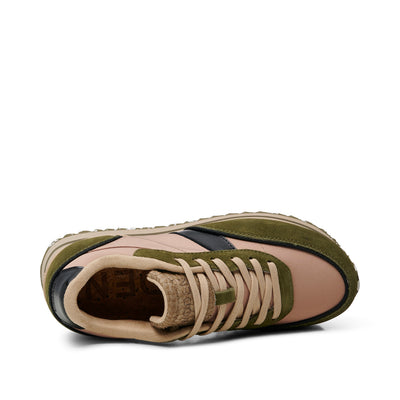 WODEN Nellie II Metallic Plateau Sneakers 891 Coffee Cream/Dark Olive