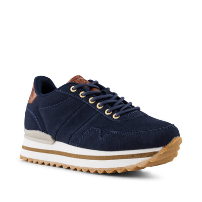 WODEN Nora III Suede Plateau Sneakers 009 Dark Navy