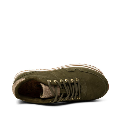 WODEN Nora III Suede Plateau Sneakers 295 Dark Olive