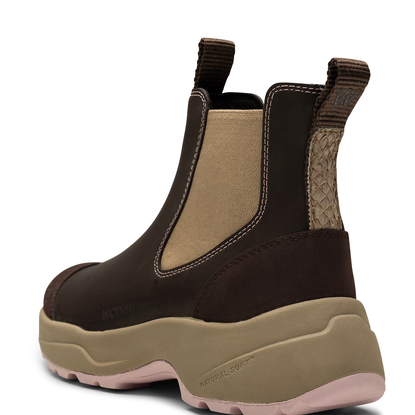 WODEN Siri Waterproof Rubber Boots 1000 Chocolate/Light Lilac