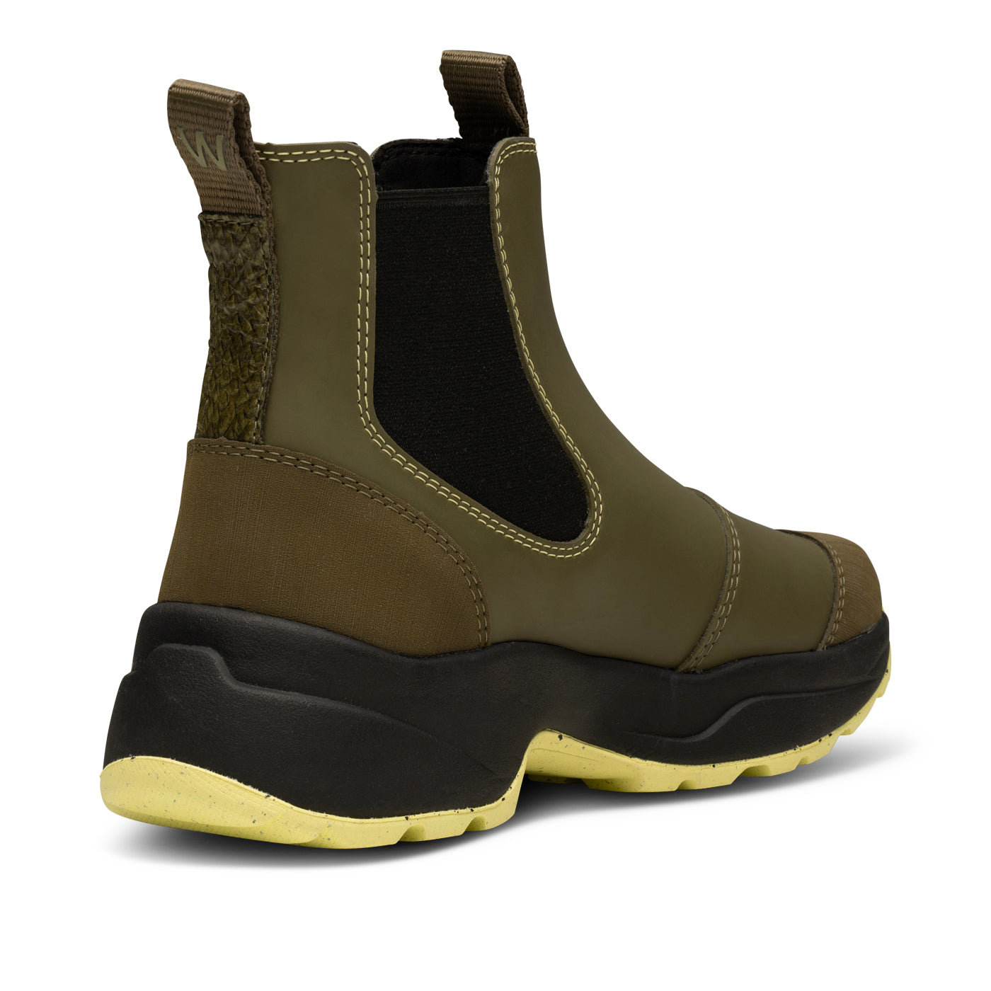 WODEN Siri Waterproof Rubber Boots 1001 Dark Olive/Pale Lime