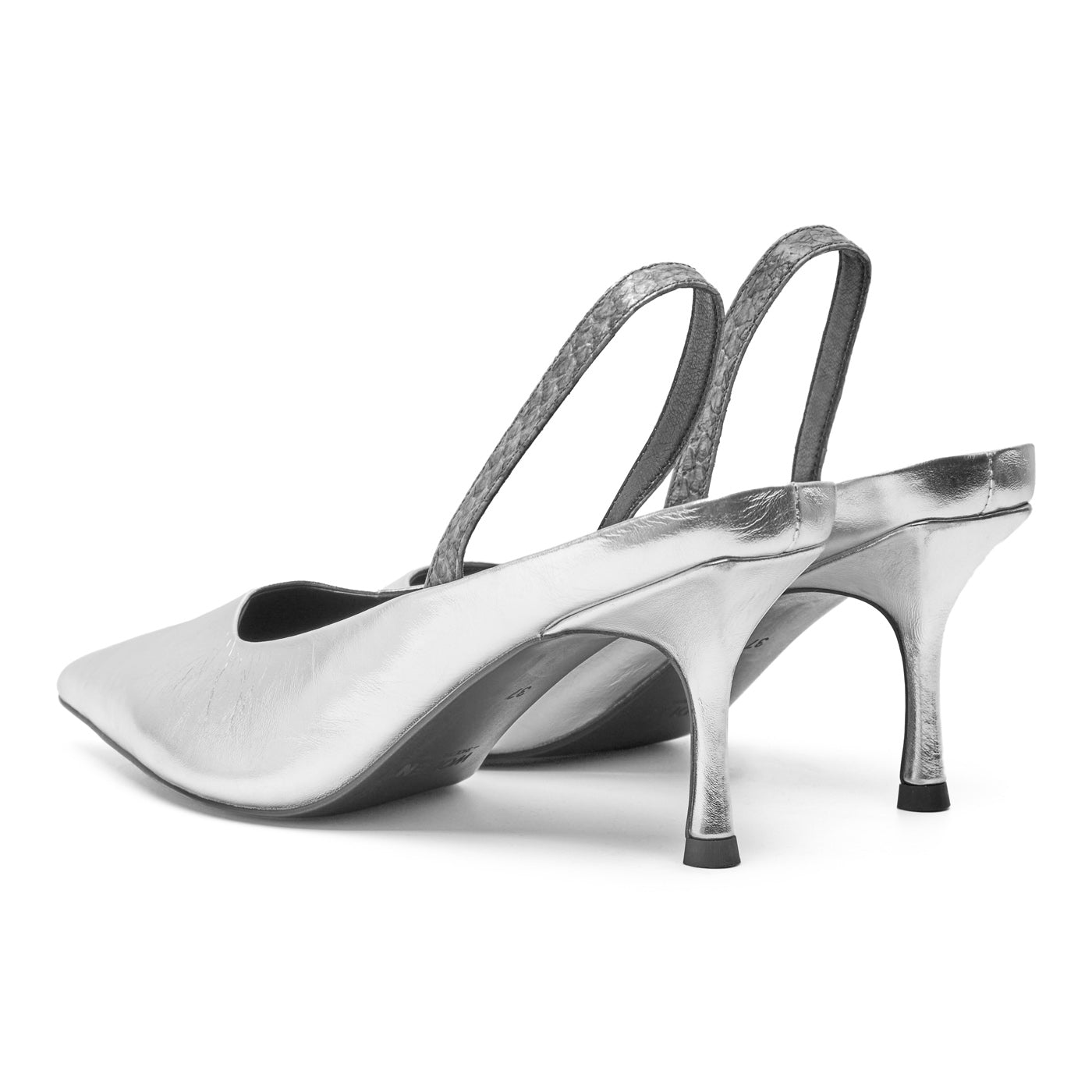 WODEN STB WOMENS Sophie Metallic Heels 039 Silver