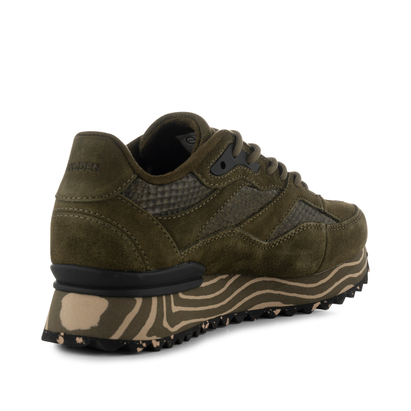 WODEN Sophie Salmon Marble Sneakers 295 Dark Olive