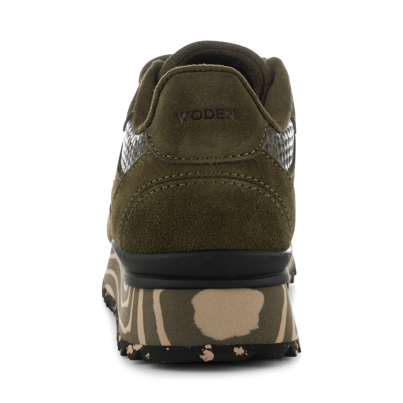 WODEN Sophie Salmon Marble Sneakers 295 Dark Olive