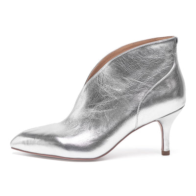 WODEN STB WOMENS Valentine Low Cut Metallic Heels 039 Silver