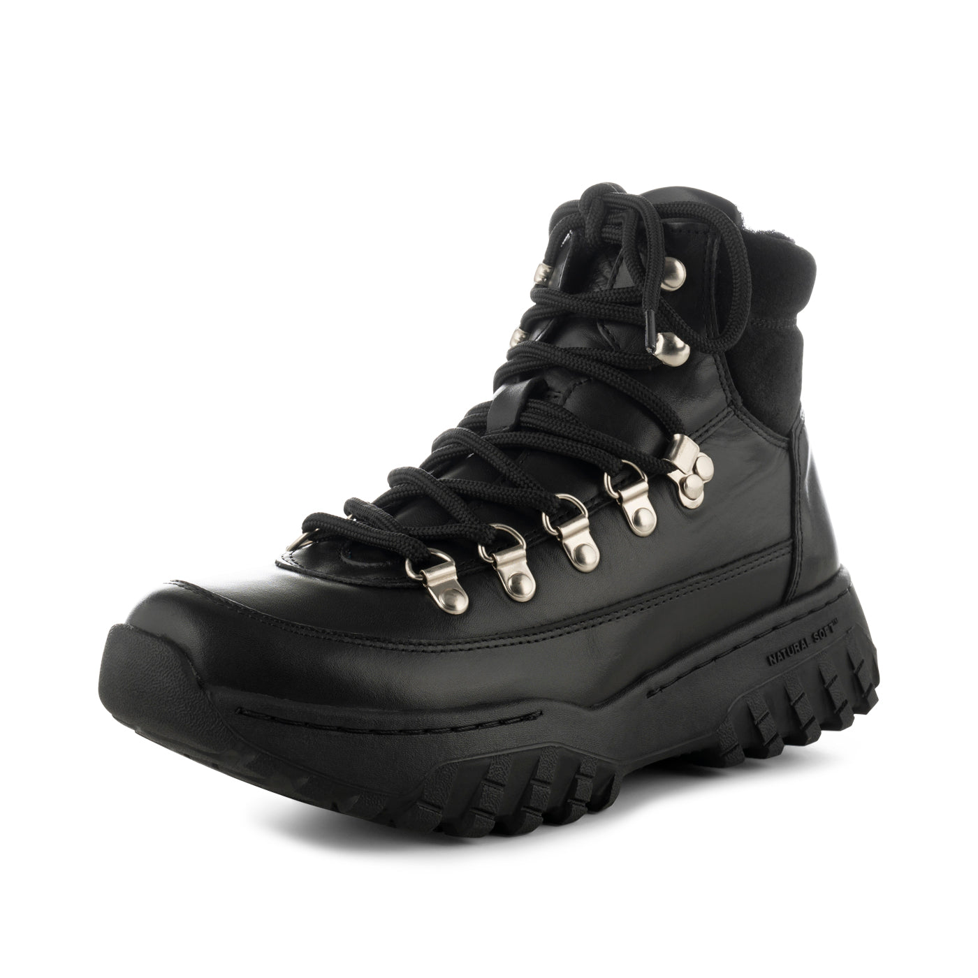 WODEN Iris Track Leather Boots 020 Black