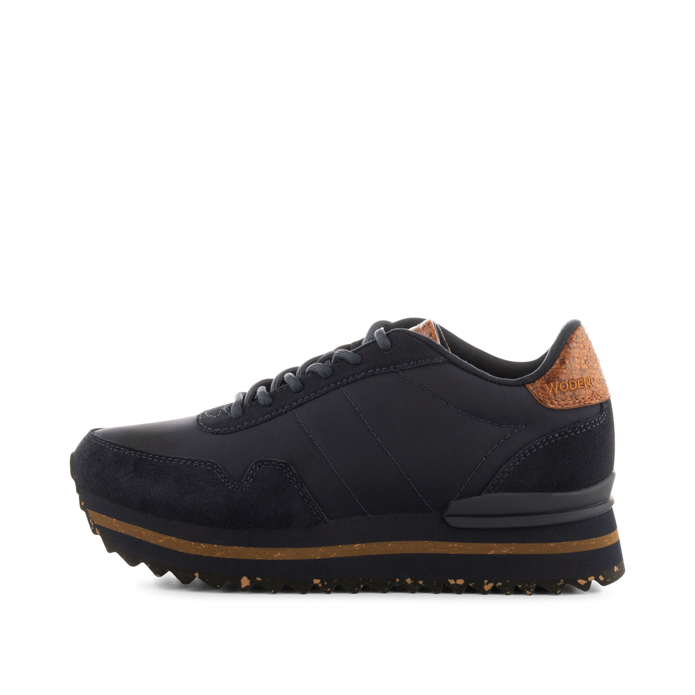 WODEN Nora III Leather Plateau Plateau 009 Dark Navy